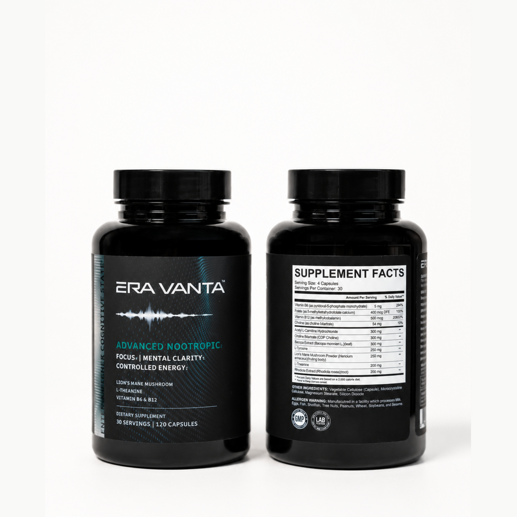 Era Vanta bottle front and back with supplement facts